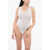 Ala&iuml;a Sheer Bodysuit With Criss-Cross Straps White
