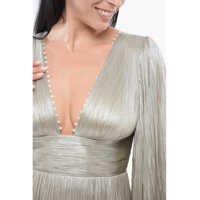Rochii lungi Dama pagina 5 - Rochii lungi MARIA LUCIA HOHAN Metal Pleated Dress Silver Femei (BM 17544550) - B-mall.ro