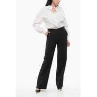 Pantaloni Valentino Garavani Dama - Pantaloni casual Valentino Garavani Wool Palazzo Pants Black Femei (BM 17544565) - B-mall.ro
