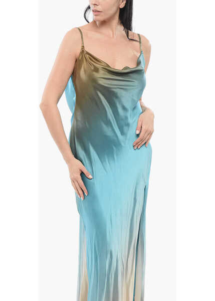 Rochii lungi SLEEP NO MORE Satin A-Line Dress With Slit Multicolor Femei (BM 17544568) 4