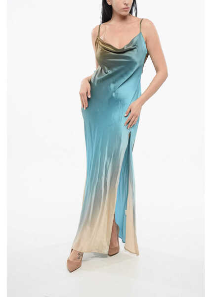 Rochii lungi SLEEP NO MORE Satin A-Line Dress With Slit Multicolor Femei (BM 17544568) 1