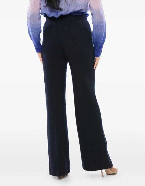 Pantaloni casual Chloe Wool And Cashmere Flared Pants Blue Femei (BM 17544574) 3