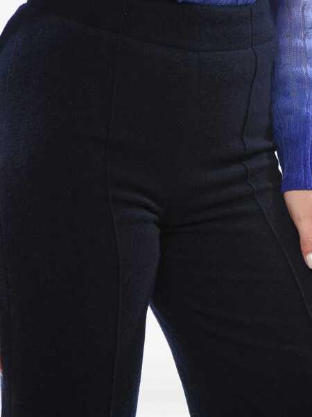 Pantaloni casual Chloe Wool And Cashmere Flared Pants Blue Femei (BM 17544574) 4