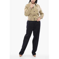 Geci Bottega Veneta Dama - Bomber jacket Bottega Veneta Gabardine Jacket With Shirt Collar Beige Femei (BM 17544649) - B-mall.ro