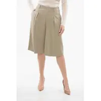 Pantaloni scurti Wool Blend Pleated Shorts Femei