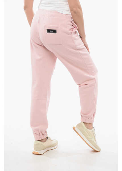 Pantaloni de trening Versace 1978 Re-Edition Brushed Cotton Sweatpants With Cuffs Pink Femei (BM 17544661) 2