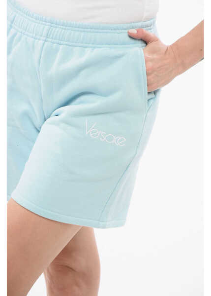 Pantaloni scurti Versace 1978 Re-Edition Brushed Jersey Shorts Light Blue Femei (BM 17544685) 3