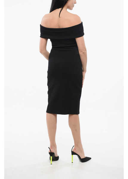 Rochii scurte Bottega Veneta Textured Nylon Off-The-Shoulder Dress Black Femei (BM 17544733) 2