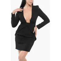 Imbracaminte Armani Dama - Rochii elegante Armani Emporio Gathered Dress With Deep Neckline Black Femei (BM 17544748) - B-mall.ro