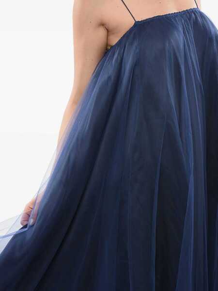 Rochii lungi Armani Tulle Flared Dress Blue Femei (BM 17544754) 3