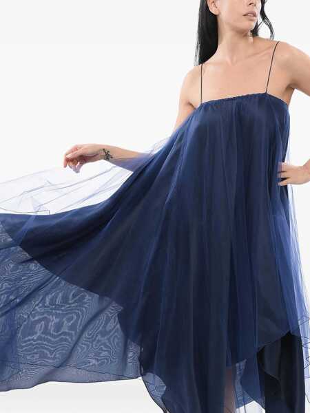 Rochii lungi Armani Tulle Flared Dress Blue Femei (BM 17544754) 4