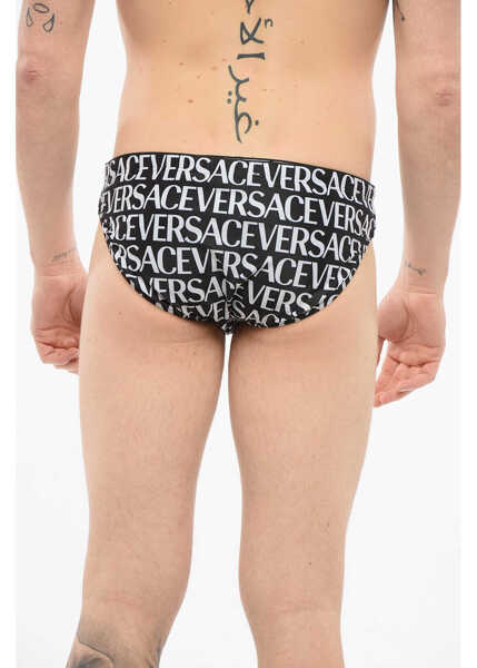 Slipi Versace Monogram Patterned Swim Slips Black & White Barbati (BM 17544865) 2