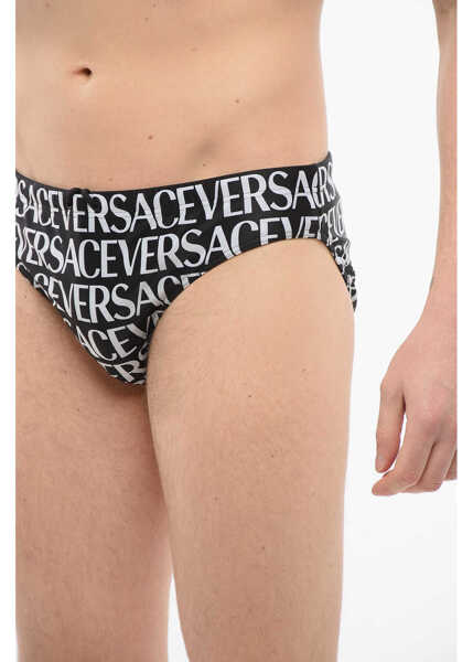 Slipi Versace Monogram Patterned Swim Slips Black & White Barbati (BM 17544865) 3