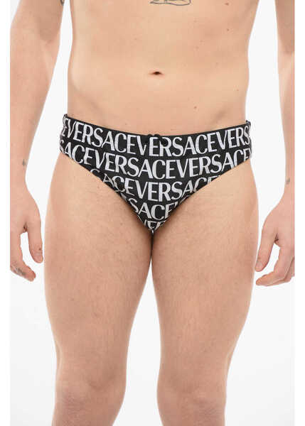 Slipi Versace Monogram Patterned Swim Slips Black & White Barbati (BM 17544865) 1