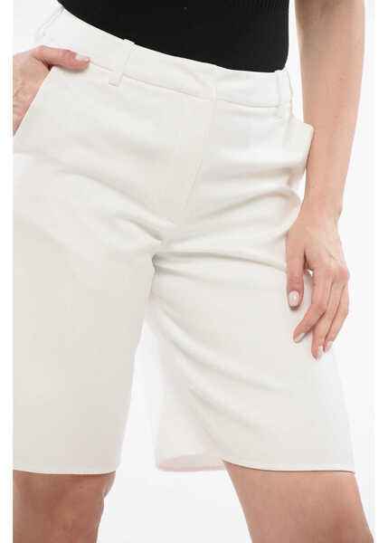 Pantaloni scurti Valentino Garavani Cotton Wide-Leg Shorts White Femei (BM 17544880) 3