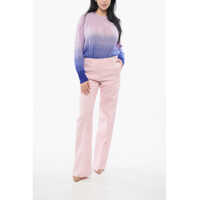 Pantaloni Valentino Garavani Dama - Pantaloni casual Valentino Garavani Crepe Wide Pants With Pleats Pink Femei (BM 17544886) - B-mall.ro