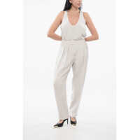 Imbracaminte Armani Dama - Pantaloni casual Armani Silk Pleated Pants White Femei (BM 17544901) - B-mall.ro
