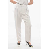 Pantaloni casual Silk Pleated Pants Femei