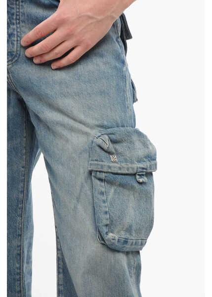 Blugi drepti AMIRI Vintage Wash Cargo Denims With Ankle Splits 26Cm Light Blue Barbati (BM 17544931) 3