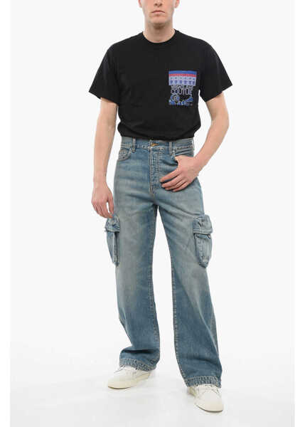 Blugi drepti AMIRI Vintage Wash Cargo Denims With Ankle Splits 26Cm Light Blue Barbati (BM 17544931) 4