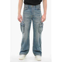 Blugi drepti Vintage Wash Cargo Denims With Ankle Splits 26Cm Barbati