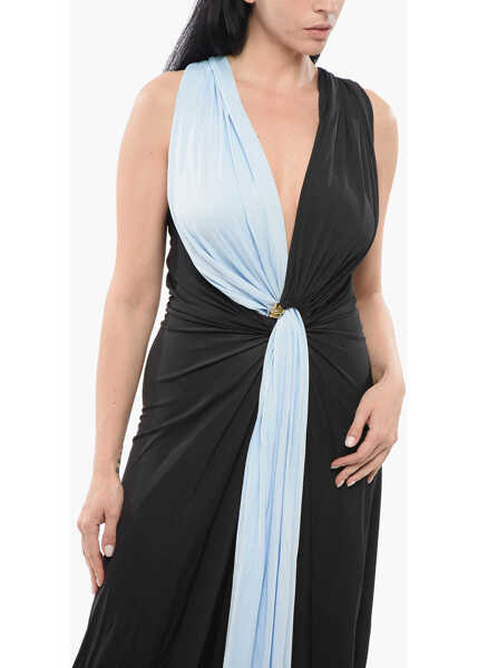 Rochii lungi Bottega Veneta Jersey Two-Toned Dress Black Femei (BM 17544934) 4