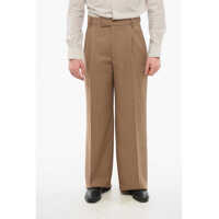 Pantaloni casual Double-Pleated Wide Leg Pants With Hidden Closure Barbati