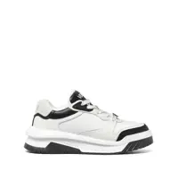 Sneakers White And Black Sneaker With Inserts And Chunky Sole In Leather Man Barbati
