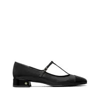 Balerini Black Ballet Shoes With Cap Toe And Low Block Heel In Patent Leather Woman Femei