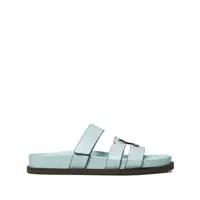 Balerini 'Ines' Blue Sandals With Patch Logo On The Front In Leather Woman Femei