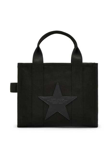 Genti de mana Marc Jacobs The Small Tote Bag Black Handbag With All-Over Star Print And Embroidered Logo In Cotton Woman Black Femei (BM 17546523) 4
