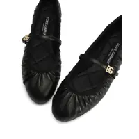 Balerini Dama - Balerini Dolce & Gabbana Black Ballerinas With Metallic Logo And Strap In Leather Woman Black Femei (BM 17548212) - B-mall.ro