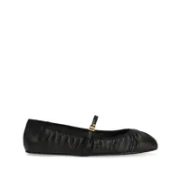 Balerini Black Ballerinas With Metallic Logo And Strap In Leather Woman Femei