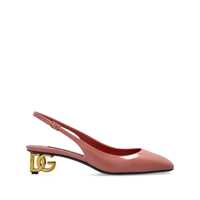 Pantofi cu toc Pink Décolleté With Dg Logo On The Heel In Shiny Leather Woman Femei