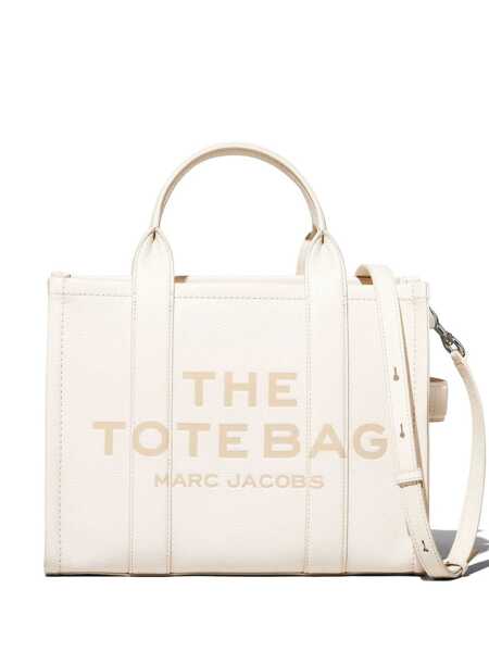Genti de mana Marc Jacobs The Medium Tote Bag White Shoulder Bag With Logo In Grainy Leather Woman WHITE Femei (BM 17549028) 1