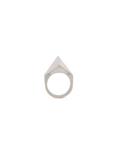 Bijuterii Rick Owens Metallic Ring With Pyramid Shaped Crystal In Brass And Hematite Man GREY Barbati (BM 17549973) 2