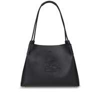 Genti de mana ETRO 'Libra' Black Shopper With Tone On Tone Pegaso Motif In Leather Woman
