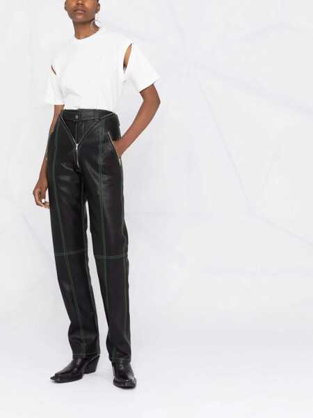 Tricouri AMBUSH Solid Color Crew-Neck T-Shirt With Cut-Out Details White Femei (BM 17550577) 2