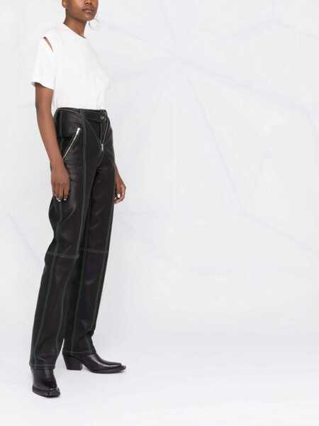 Tricouri AMBUSH Solid Color Crew-Neck T-Shirt With Cut-Out Details White Femei (BM 17550577) 4