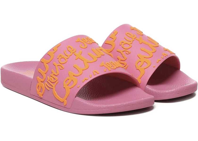 Sandale Versace Jeans Couture Slide Sandal With Logo PINK Femei (BM 17550658) 2