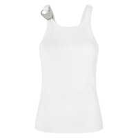 Tricouri Pinko 'Clay' White Cotton Blended T-Shirt Sleeveless Femei