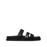 Balerini 'Ines' Black Sandals With Applied Logo And Tear-Off Closure In Leather Woman Femei
