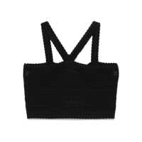 Topuri Twinset Black Crop Top With Shoulder Straps Femei