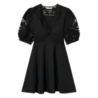 Rochii Twinset Black Cotton Mini Dress Femei