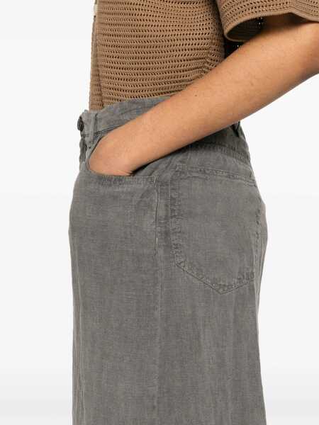 Pantaloni casual White Sand White Sand Cotton Wide-Leg Trousers GREY Femei (BM 17553144) 5