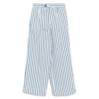 Pantaloni casual White Sand Striped Wide-Leg Trousers Femei