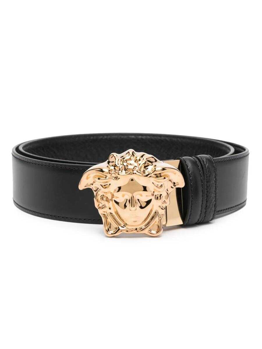 Curele Versace Versace La Medusa Leather Belt Black Barbati (BM 17554287) 1