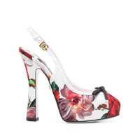 Pantofi cu toc Dolce & Gabbana Flower Print Satin Pumps Femei
