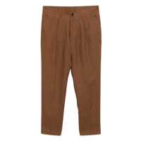 Pantaloni Daniele Alessandrini Soft Brown Trousers In Linen Barbati