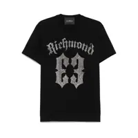 Tricouri John Richmond Black Cotton-Blend T-Shirt With Logo Barbati